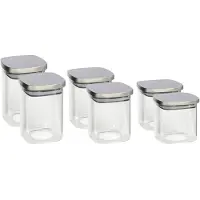 Gerimport Set van 6x keuken voedsel opslag voorraadpotten glas in 3 formaten - Voorraadpot