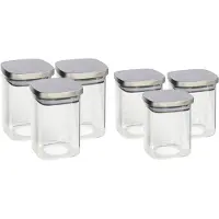Gerimport Set van 6x keuken voedsel opslag voorraadpotten glas in 2 formaten - Voorraadpot