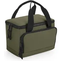 Bagbase koeltasje/lunch tas model Compact - 24 x 17 x 17 cm - 2 vakken - military groen - klein model - Koeltas