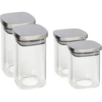Gerimport Set van 4x keuken voedsel opslag voorraadpotten glas in 2 formaten - Voorraadpot