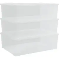 vidaXL Opbergboxen kunststof 3 st stapelbaar 25 L