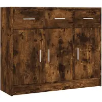 vidaXL Dressoir 91x28x75 cm bewerkt hout gerookt eikenkleurig