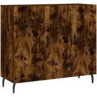 vidaXL Dressoir 90x34x80 cm bewerkt hout gerookt eikenkleurig