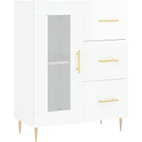vidaXL Dressoir 69,5x34x90 cm bewerkt hout hoogglans wit