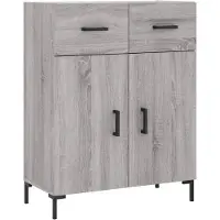 vidaXL Dressoir 69,5x34x90 cm bewerkt hout grijs sonoma eikenkleurig