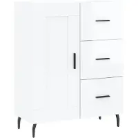 vidaXL Dressoir 69,5x34x90 cm bewerkt hout hoogglans wit