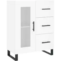 vidaXL Dressoir 69,5x34x90 cm bewerkt hout hoogglans wit