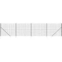 vidaXL - Draadgaashek - met - grondankers - 1,6x10 - m - antracietkleurig