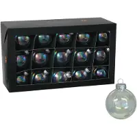 Othmar decorations kerstballen -30x - transparant parelmoer -6cm- glas - Kerstbal