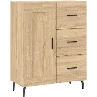 vidaXL Dressoir 69,5x34x90 cm bewerkt hout sonoma eikenkleurig
