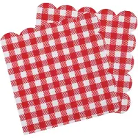 SANTEX boerenbont Oktoberfest thema servetten - 40x stuks - 16 cm - gingham/vichy print - Feestservetten