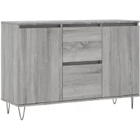 vidaXL Dressoir 101,5x35x70 cm bewerkt hout grijs sonoma eikenkleurig