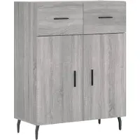 vidaXL Dressoir 69,5x34x90 cm bewerkt hout grijs sonoma eikenkleurig