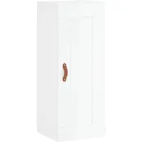 vidaXL Wandkast 34,5x34x90 cm bewerkt hout hoogglans wit
