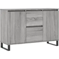 vidaXL Dressoir 101,5x35x70 cm bewerkt hout grijs sonoma eikenkleurig