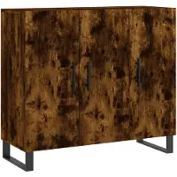 vidaXL Dressoir 90x34x80 cm bewerkt hout gerookt eikenkleurig