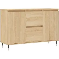 vidaXL Dressoir 101,5x35x70 cm bewerkt hout sonoma eikenkleurig