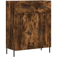 vidaXL Dressoir 69,5x34x90 cm bewerkt hout gerookt eikenkleurig