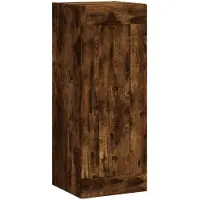 vidaXL Wandkast 34,5x34x90 cm bewerkt hout gerookt eikenkleurig