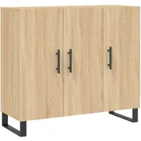 vidaXL Dressoir 90x34x80 cm bewerkt hout sonoma eikenkleurig