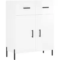 vidaXL Dressoir, hoogglanzwit, 69,5 x 34 x 90 cm, houtvezel