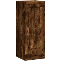 vidaXL Wandkast 34,5x34x90 cm bewerkt hout gerookt eikenkleurig