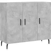 vidaXL Dressoir 90x34x80 cm bewerkt hout betongrijs