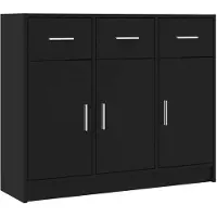 vidaXL Dressoir 91x28x75 cm bewerkt hout zwart