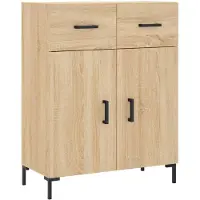 vidaXL Dressoir 69,5x34x90 cm bewerkt hout sonoma eikenkleurig