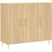 vidaXL Dressoir 90x34x80 cm bewerkt hout sonoma eikenkleurig
