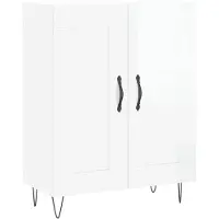 vidaXL Dressoir 69,5x34x90 cm bewerkt hout hoogglans wit