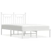 vidaXL Bedframe met hoofdbord metaal wit 120x190 cm