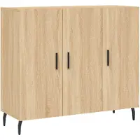 vidaXL Dressoir 90x34x80 cm bewerkt hout sonoma eikenkleurig