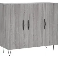vidaXL Dressoir 90x34x80 cm bewerkt hout grijs sonoma eikenkleurig