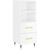 vidaXL Dressoir 34,5x34x90 cm bewerkt hout hoogglans wit