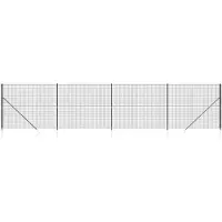 vidaXL Draadgaashek met grondankers 1,4x10 m antracietkleurig