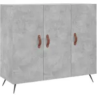 vidaXL Dressoir 90x34x80 cm bewerkt hout betongrijs