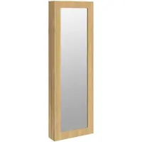 vidaXL Sieradenkast met spiegel wandgemonteerd 30x8,5x90 cm wit