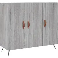 vidaXL Dressoir 90x34x80 cm bewerkt hout grijs sonoma eikenkleurig