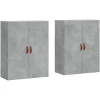 vidaXL Hangkasten 2 st 69,5x34x90 cm betongrijs