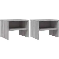 vidaXL Nachtkastjes 2 st 40x30x30 cm bewerkt hout grijs sonoma eiken