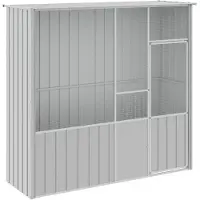 Super Merchant Vogelkooi 215x78x200 cm gegalvaniseerd staal grijs