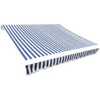 vidaXL Vervangingsdoek voor luifel 500x300 cm polyester blauw en wit