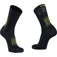 Northwave Paar Fast Winter Sokken Zwart Geel Fluo || Maat: 44-47