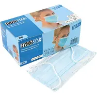 Hygostar gecertificeerd chirurgisch wegwerp mondmasker medisch Type IIR mondkapje 3-laags blauw 50 stuks met oorelastiek