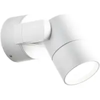 VIOKEF Buitenwandspot Skiros, IP55, wit dimbaar, wit / opaal, Aluminium, buitenlamp