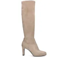 Manfield Beige stretch laarzen met hak | Maat 37