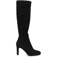 Manfield Zwarte stretch laarzen met hak | Maat 36