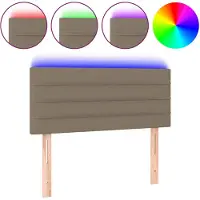 vidaXL Hoofdbord LED 80x5x78/88 cm stof taupe