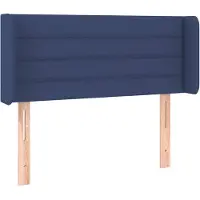 vidaXL Hoofdbord met randen 103x16x78/88 cm stof blauw